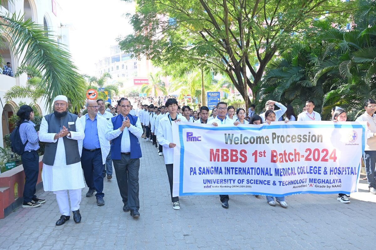 Academic procession of MBBS 1st batch students to the Orientation venue