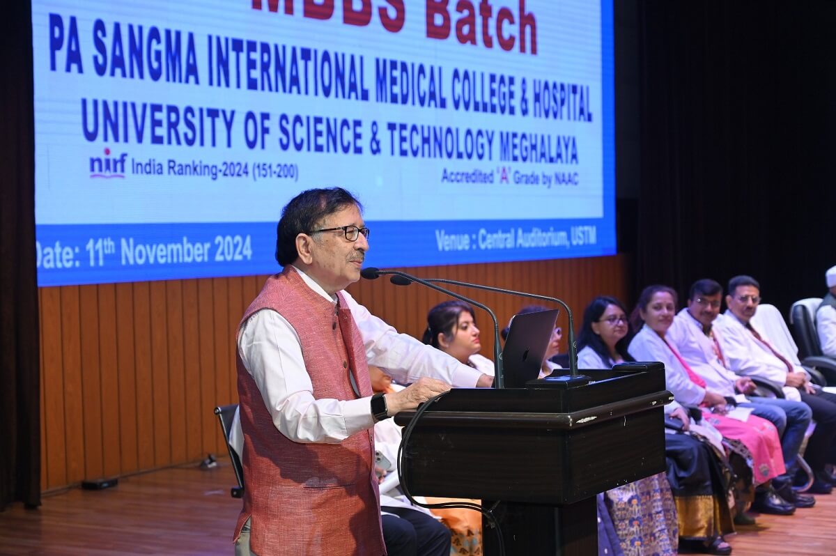 Padma Shri Prof. Dr. Seyed Ehtesham Hasnain, National Science Chair, IIT New Delhi addressing MBBS students at USTM